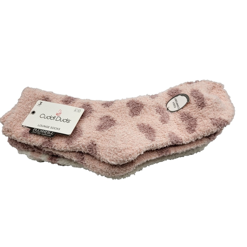 Cuddl Duds Plushfill Cozy Lounge Socks 3 Pair New